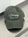 Crispy Club "Mermaid Beach" Dad Cap – Washed Olive